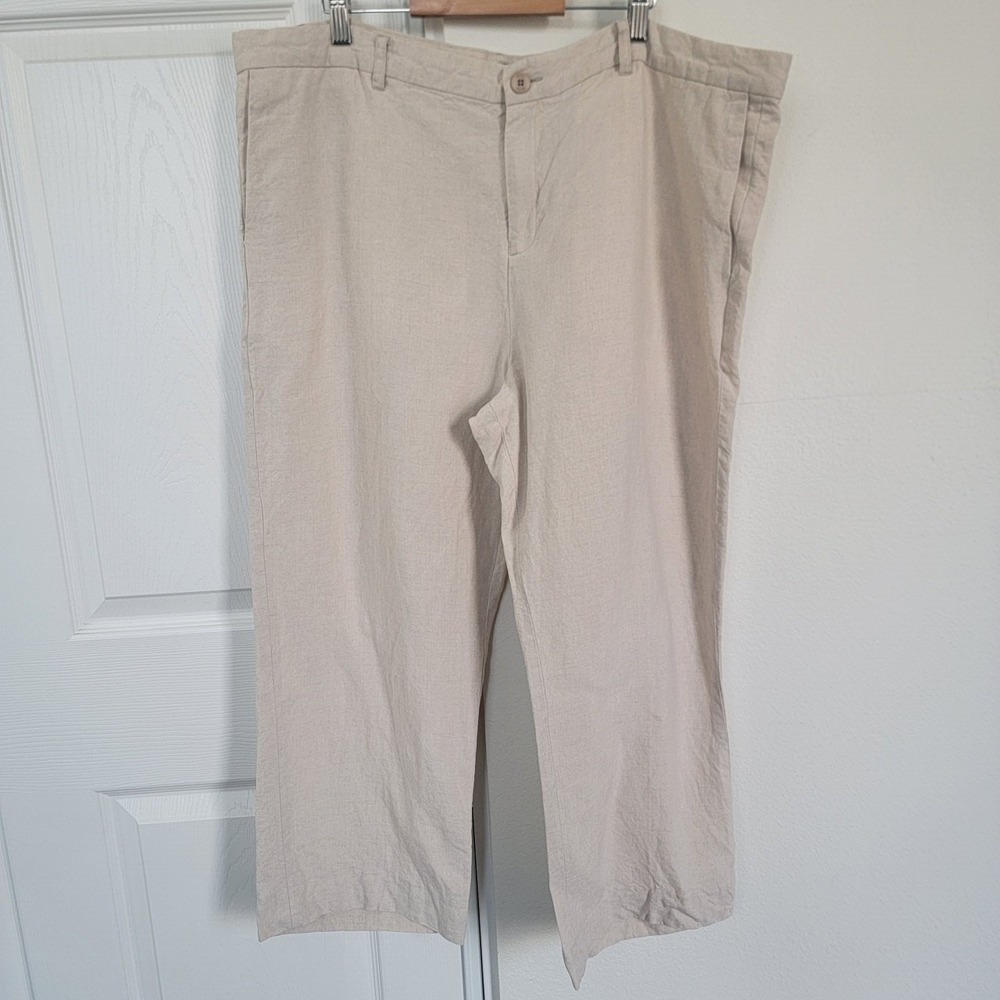Abito Baird McNutt Irish Linen Pants Mens Sz 42 Beige Straight Leg Chino Summer